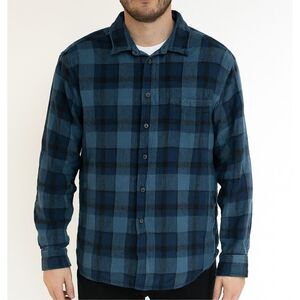 Redmond Outfitters men’s 100% Cotton blue plaid button Shirt sz XL lumberjack ca